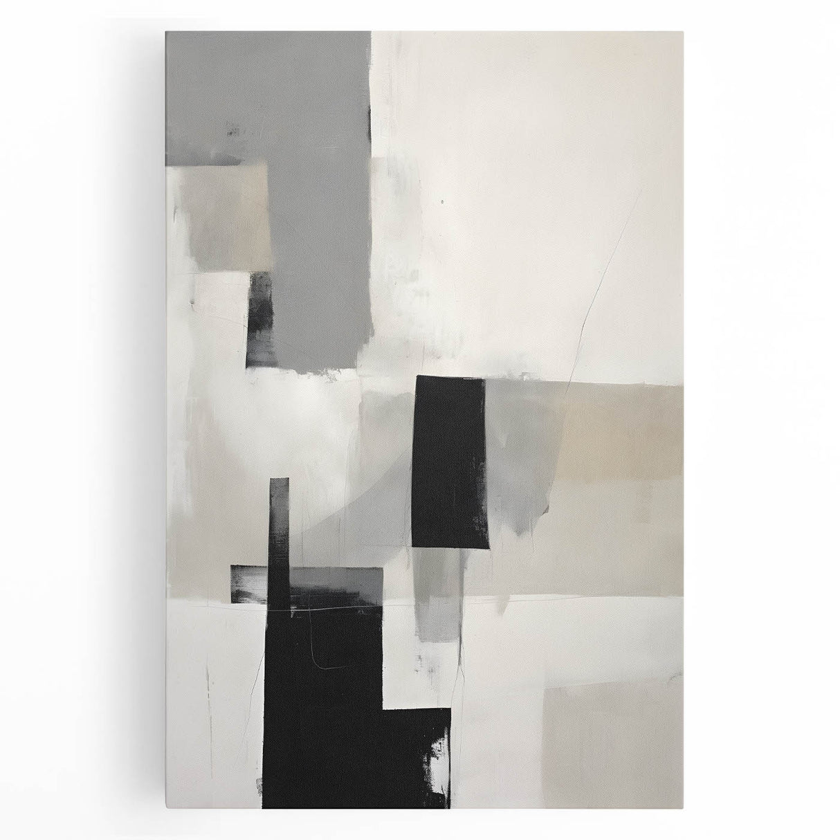 Framed Dining Room Prints – Minimalist Abstract Black & Gray Art