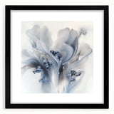 Abstract floral frame with a black mat, showcasing vibrant colors and intricate details, perfect for enhancing modern home decor or art collections.