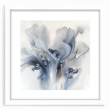 Abstract floral frame artwork with a white mat showcasing vibrant colors and intricate designs, perfect for home decor or modern art enthusiasts.