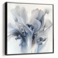 Framed abstract floral canvas art in a black frame, showcasing vibrant colors and intricate patterns, ideal for modern home decor. Perfect for enhancing interior aesthetics with a touch of elegance.