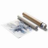 Vibrant abstract floral rolled print showcasing a colorful design with intricate details, perfect for home decor, delivered in a protective cardboard tube.