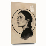 Abstract minimalist wall art piece displayed in a side view, featuring a sleek acrylic glass frame with no visible pins, ideal for modern decor.