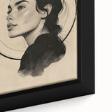 Close-up of a framed minimalist abstract wall art piece showcasing soft pastel colors and geometric shapes, perfect for modern home decor and art enthusiasts.