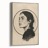 Framed abstract minimalist wall art in silver, showcasing a sleek design with soft geometric shapes, perfect for modern home décor. Ideal for adding elegance to any room.