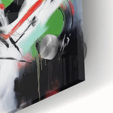 Contemporary Abstract Canvas – Bold Red and Green Wall Art Print