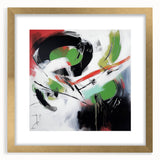 Contemporary Abstract Canvas – Bold Red and Green Wall Art Print
