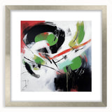 Contemporary Abstract Canvas – Bold Red and Green Wall Art Print