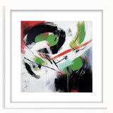 Contemporary Abstract Canvas – Bold Red and Green Wall Art Print