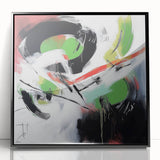 Contemporary Abstract Canvas – Bold Red and Green Wall Art Print