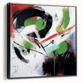 Contemporary Abstract Canvas – Bold Red and Green Wall Art Print