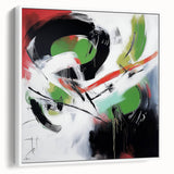 Contemporary Abstract Canvas – Bold Red and Green Wall Art Print