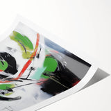 Contemporary Abstract Canvas – Bold Red and Green Wall Art Print