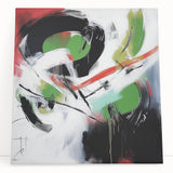 Contemporary Abstract Canvas – Bold Red and Green Wall Art Print