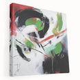 Contemporary Abstract Canvas – Bold Red and Green Wall Art Print