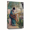 Impressionist Portrait - Madame Monet Embroidering by Claude Monet Art