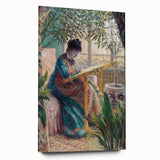 Impressionist Portrait - Madame Monet Embroidering by Claude Monet Art