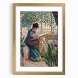 Impressionist Portrait - Madame Monet Embroidering by Claude Monet Art