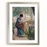Impressionist Portrait - Madame Monet Embroidering by Claude Monet Art