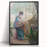 Impressionist Portrait - Madame Monet Embroidering by Claude Monet Art