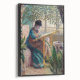 Impressionist Portrait - Madame Monet Embroidering by Claude Monet Art