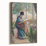 Impressionist Portrait - Madame Monet Embroidering by Claude Monet Art