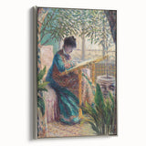 Impressionist Portrait - Madame Monet Embroidering by Claude Monet Art