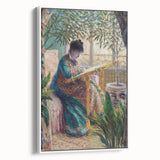 Impressionist Portrait - Madame Monet Embroidering by Claude Monet Art