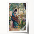 Impressionist Portrait - Madame Monet Embroidering by Claude Monet Art
