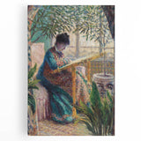Impressionist Portrait - Madame Monet Embroidering by Claude Monet Art