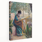 Impressionist Portrait - Madame Monet Embroidering by Claude Monet Art