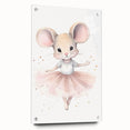 Ballerina Mouse Girls Room Wall Art - Soft Pastel Nursery Print