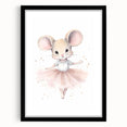 Ballerina Mouse Girls Room Wall Art - Soft Pastel Nursery Print