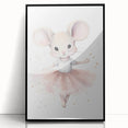 Ballerina Mouse Girls Room Wall Art - Soft Pastel Nursery Print