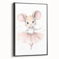Ballerina Mouse Girls Room Wall Art - Soft Pastel Nursery Print