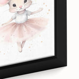Ballerina Mouse Girls Room Wall Art - Soft Pastel Nursery Print
