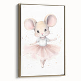 Ballerina Mouse Girls Room Wall Art - Soft Pastel Nursery Print