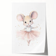 Ballerina Mouse Girls Room Wall Art - Soft Pastel Nursery Print