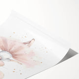 Ballerina Mouse Girls Room Wall Art - Soft Pastel Nursery Print