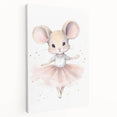 Ballerina Mouse Girls Room Wall Art - Soft Pastel Nursery Print