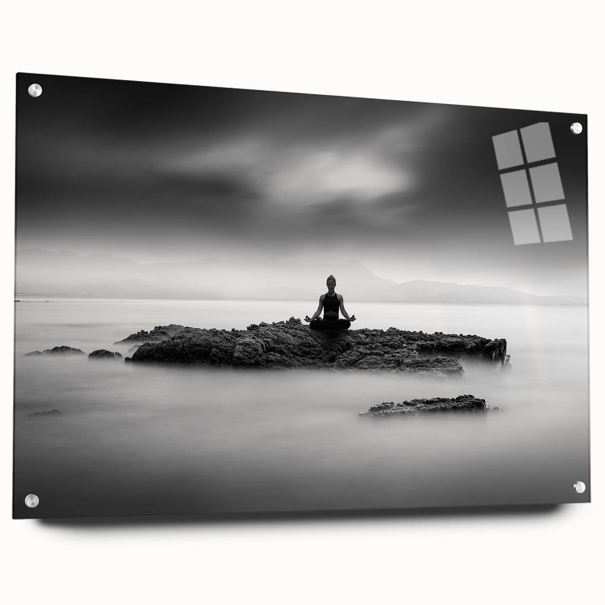 Stillness Within – Minimalist Emotive Wall Art in Black and White
