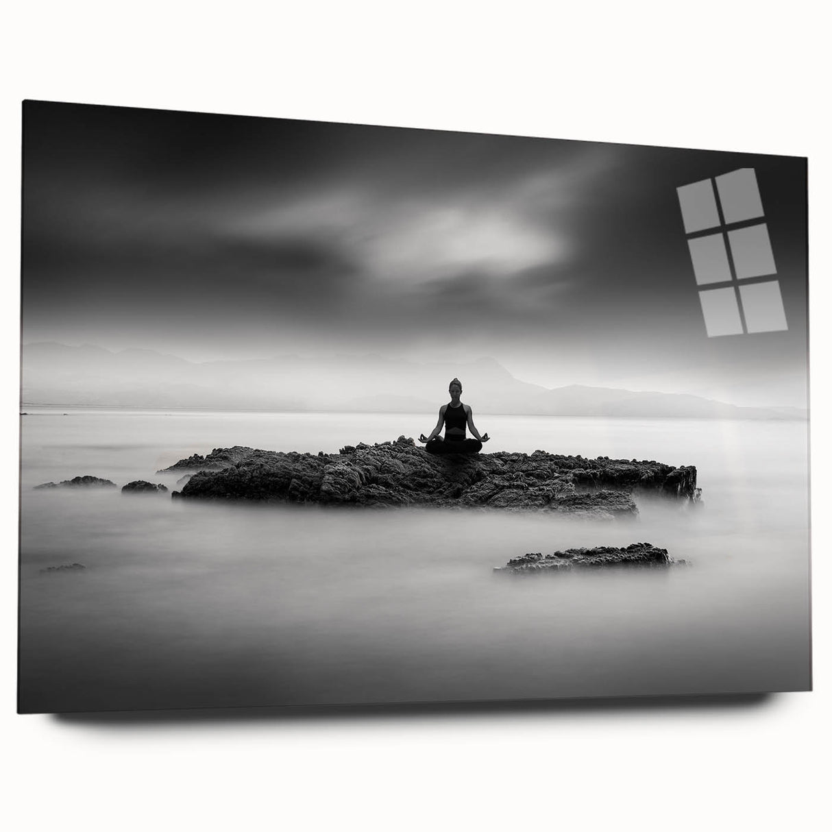 Stillness Within – Minimalist Emotive Wall Art in Black and White
