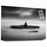 Stillness Within – Minimalist Emotive Wall Art in Black and White