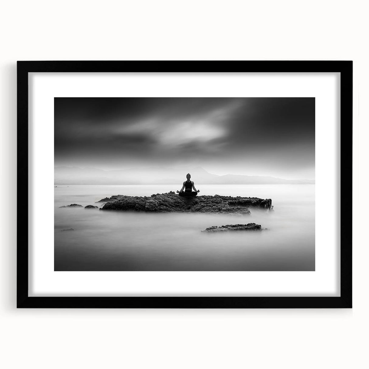Stillness Within – Minimalist Emotive Wall Art in Black and White