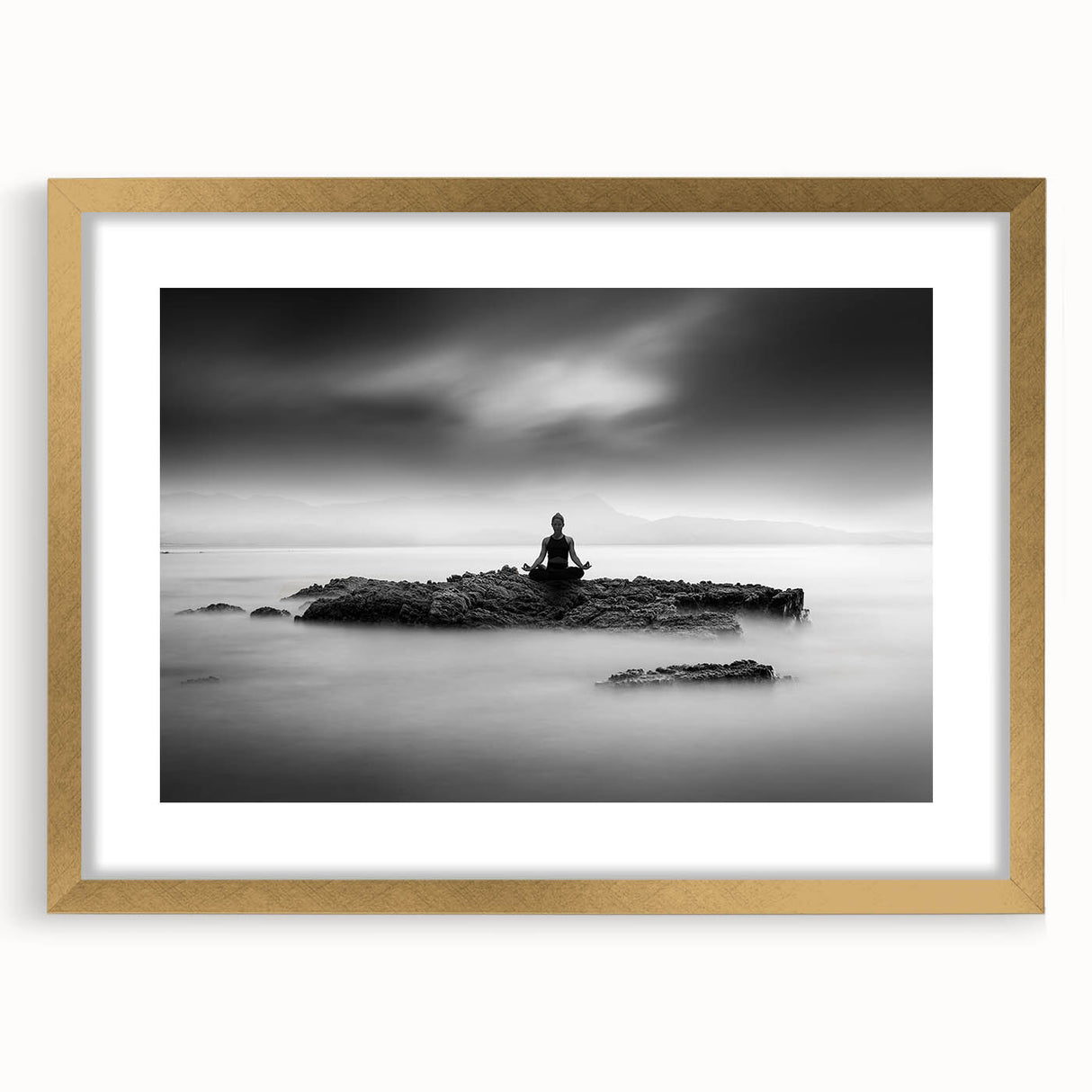Stillness Within – Minimalist Emotive Wall Art in Black and White