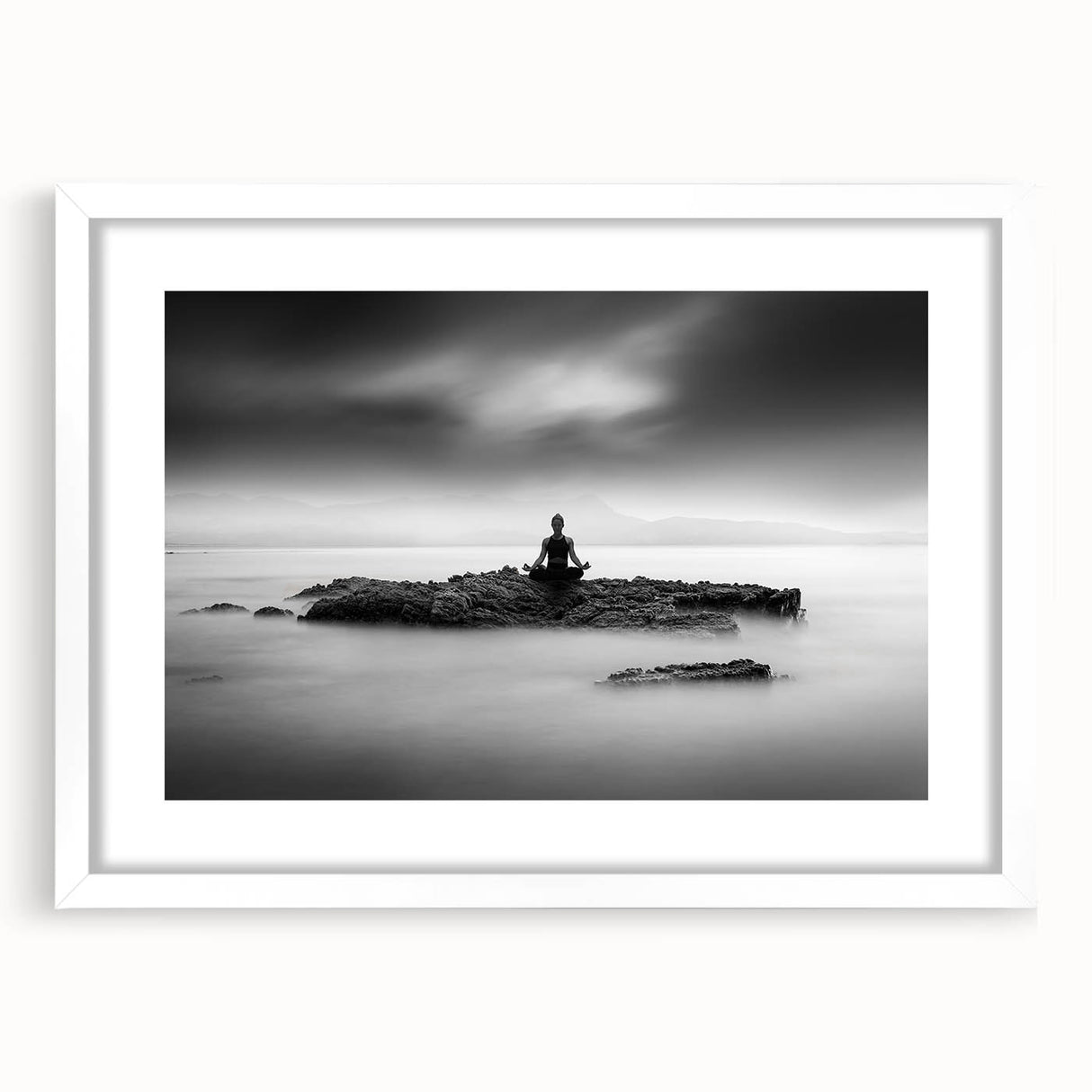 Stillness Within – Minimalist Emotive Wall Art in Black and White