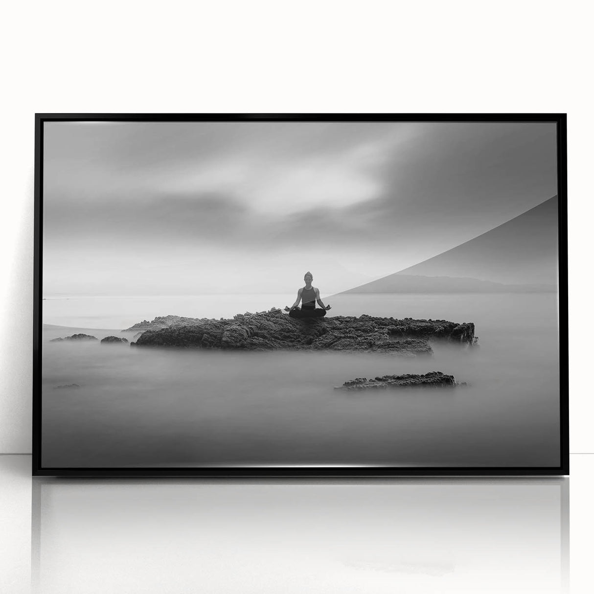 Stillness Within – Minimalist Emotive Wall Art in Black and White