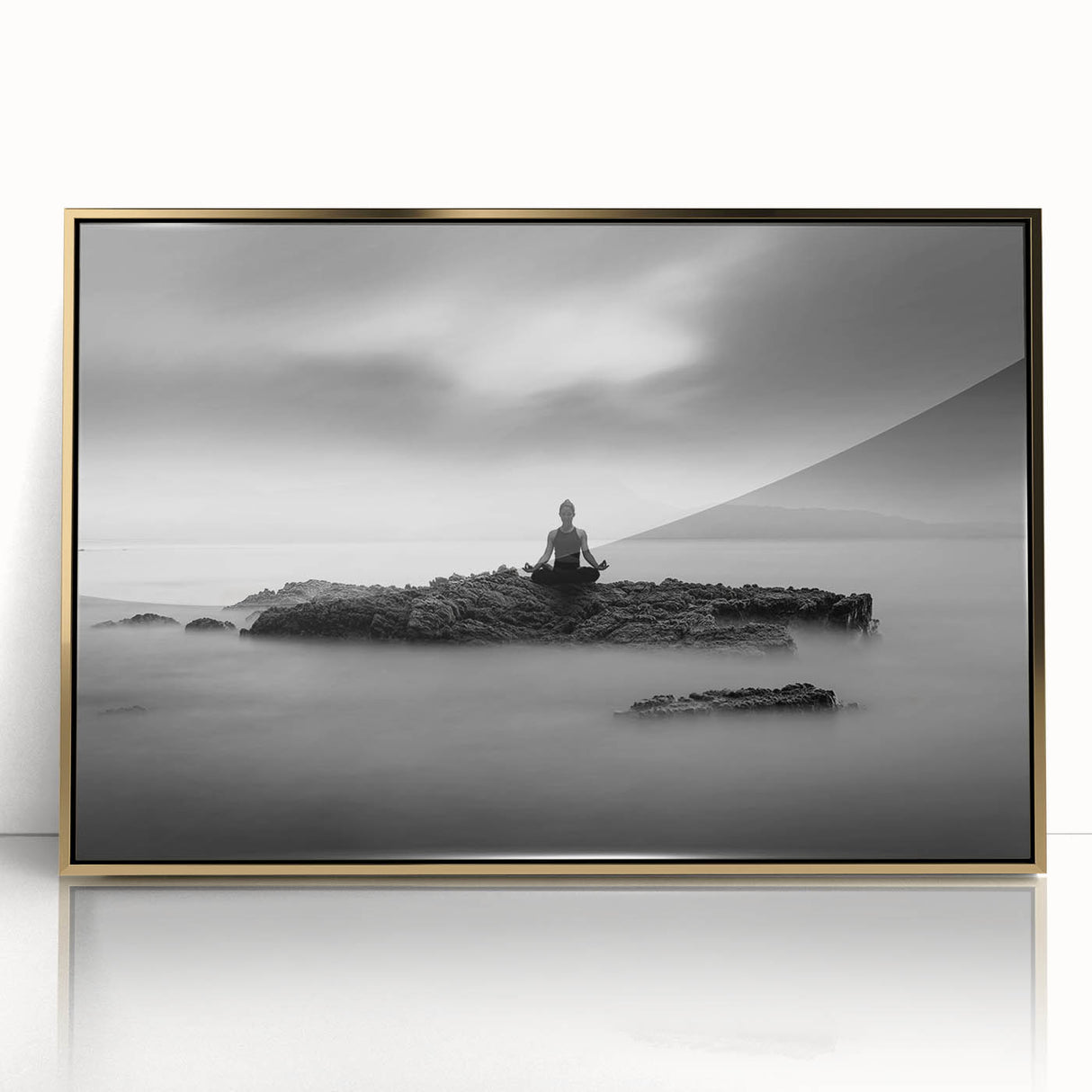 Stillness Within – Minimalist Emotive Wall Art in Black and White