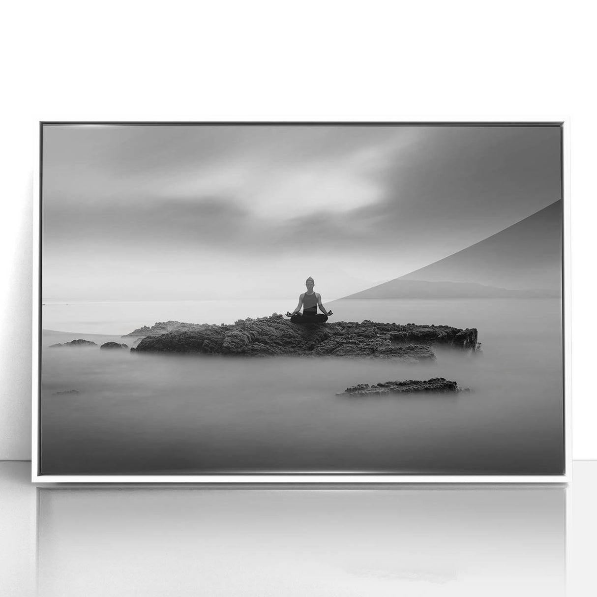 Stillness Within – Minimalist Emotive Wall Art in Black and White