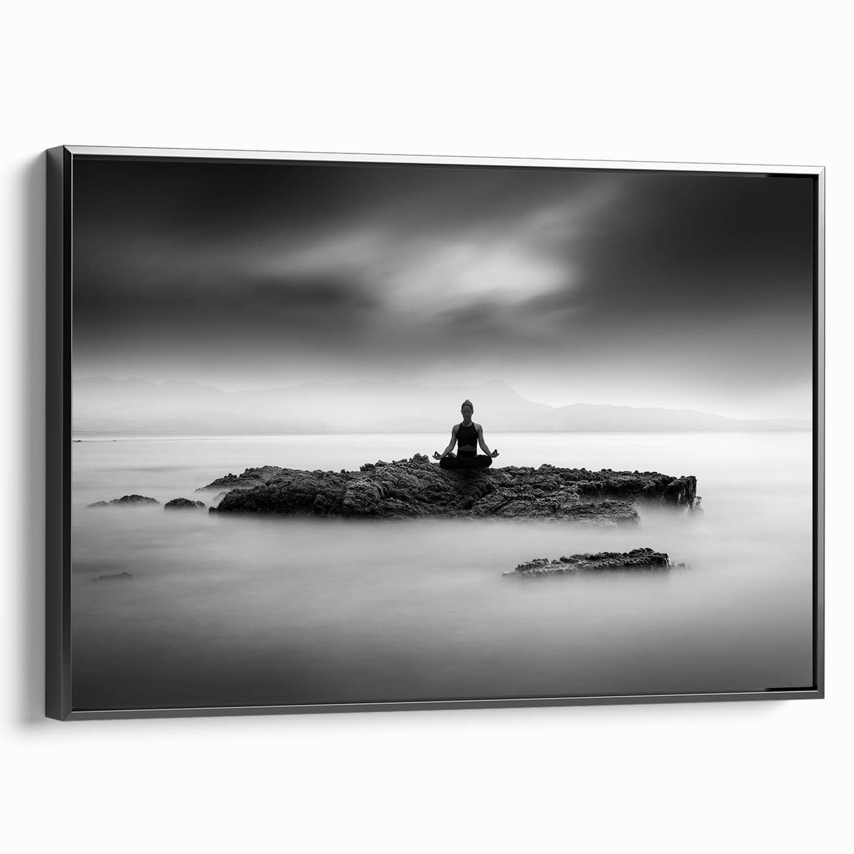 Stillness Within – Minimalist Emotive Wall Art in Black and White