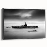 Stillness Within – Minimalist Emotive Wall Art in Black and White